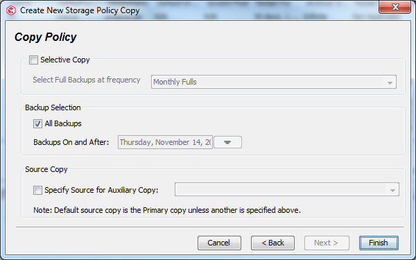 Creating a Storage Policy Copy Using a Storage Pool (6)