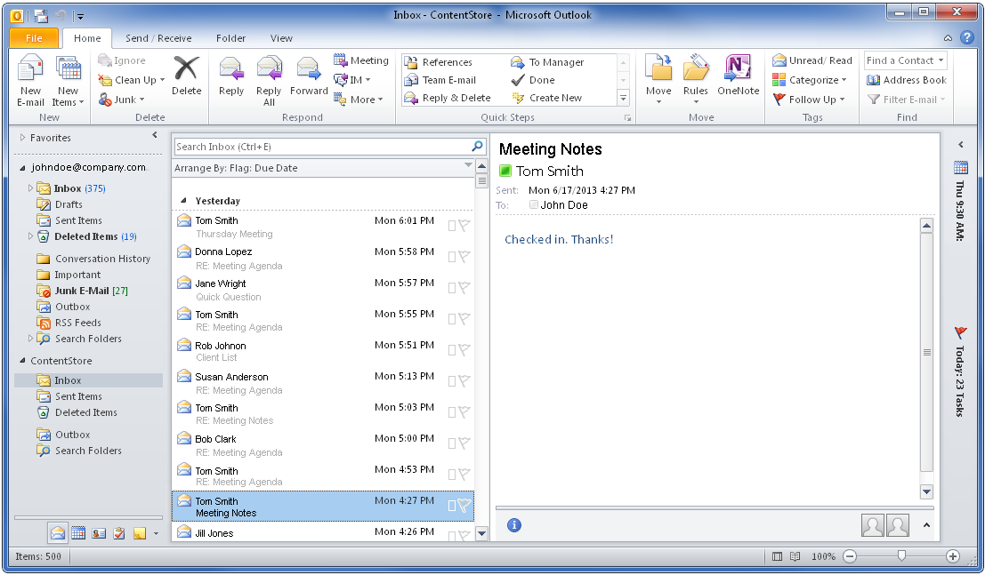 Email View Message Content Viewing Messages in the ContentStore Email Viewer