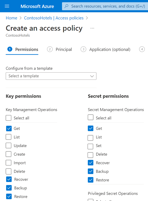 Create Key Vault access policy