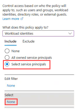 service principals configuration