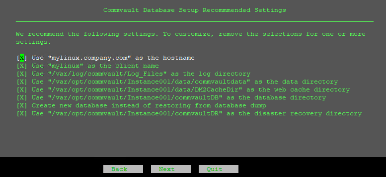 Commvault Database Setup Recommended Settings(26)