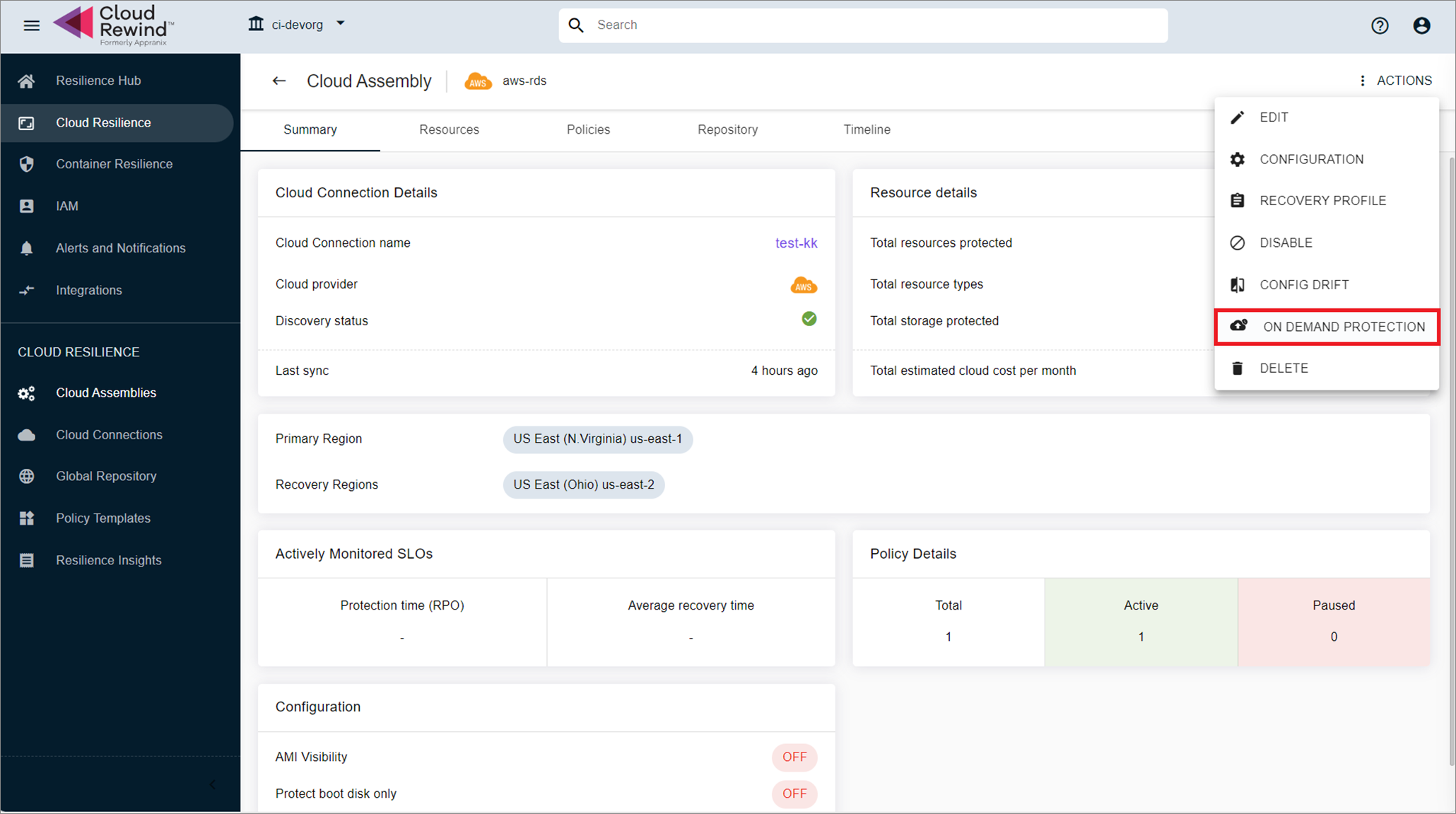 Cloud Assembly Actions