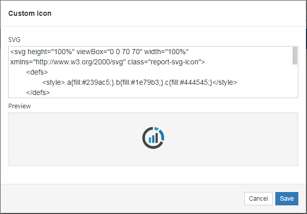 Configuring a Custom Icon for a Report