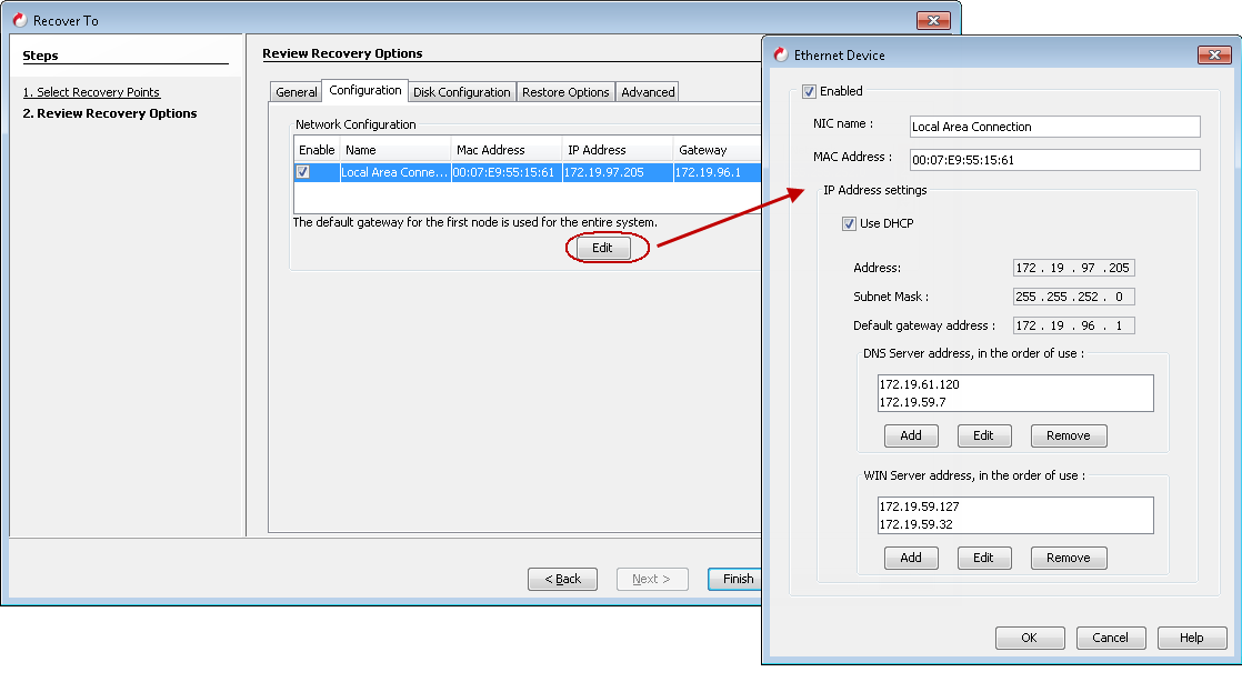 Modify Network Setting Modifying the Network Configuration of a Client (Non-Interactive)
