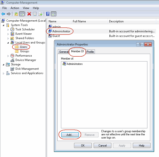 Setting Up User Permissions and Rights on a Windows Workgroup or Member ...