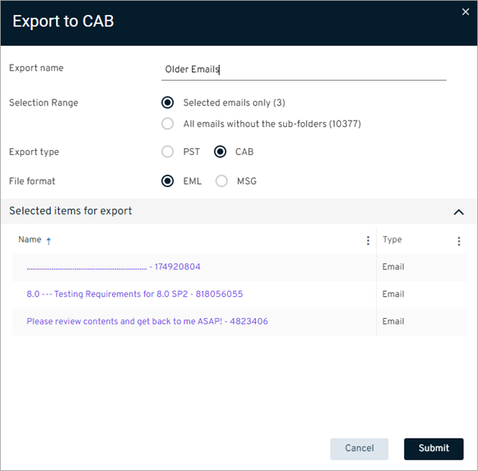 Exporting Messages in Exchange Mailbox User Mailbox Hybrid Environment